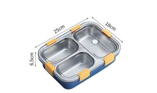 Lunch Box With 3 Compartment Insulated Stainless Steel Box With 620 ml Capacity