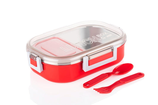 Lunch Box Leak Proof 2 Compartment Stainless Steel with Spoon