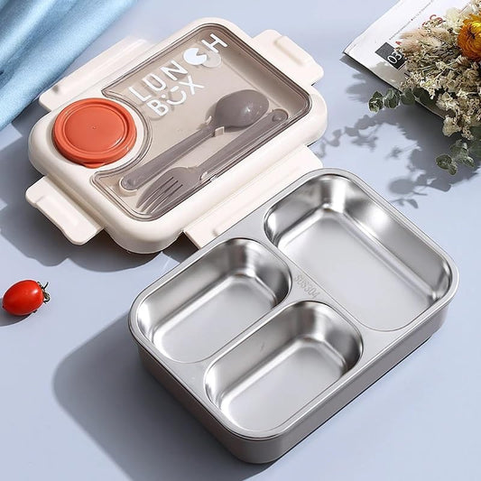 3 Compartment Lunch Box with Cutlery & Container