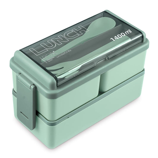 Lunch Box Stackable Containers, Leak Proof, Removable Compartments & Microwave Safe