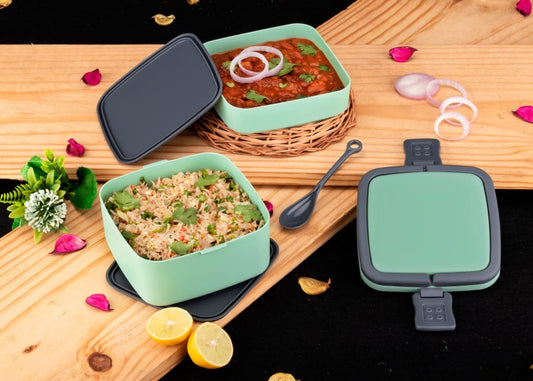 Lunch Box with Handle With 2 Compartments