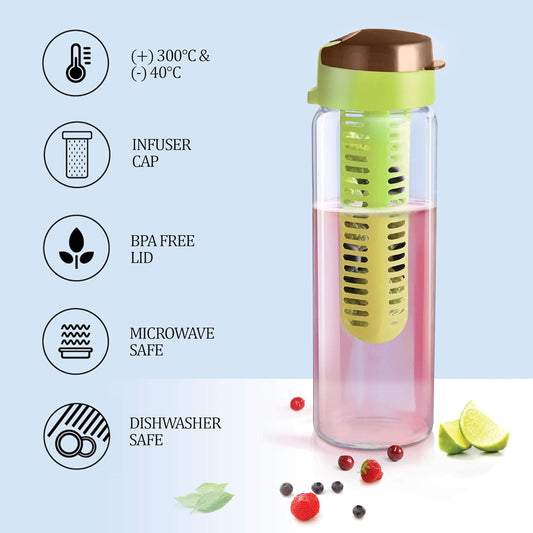 Borosilicate Infuser Glass Bottle ( 690 ml )